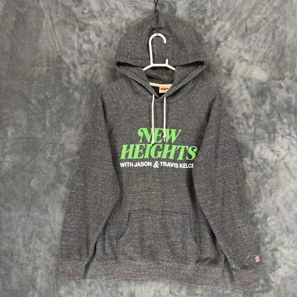 Homage New Heights Jason Travis Kelce Podcast Hoodie Mens Large Charcoal Gray